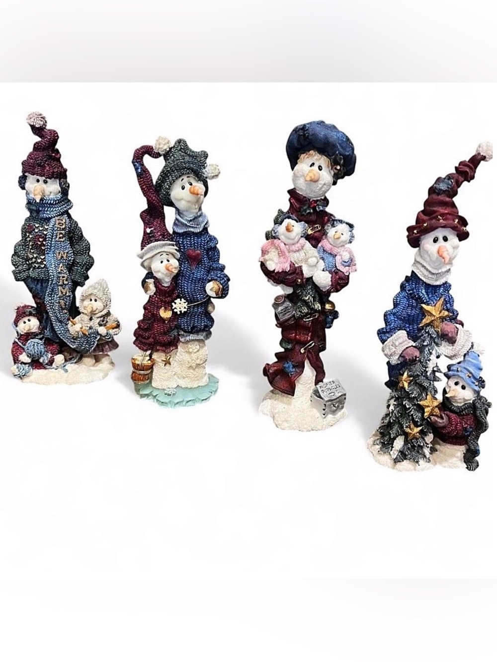 VINTAGE 90s Boyds Bears Folkstone Snowman Figurine Lot ☃️ First Edition 1E